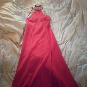Elegant red prom dress